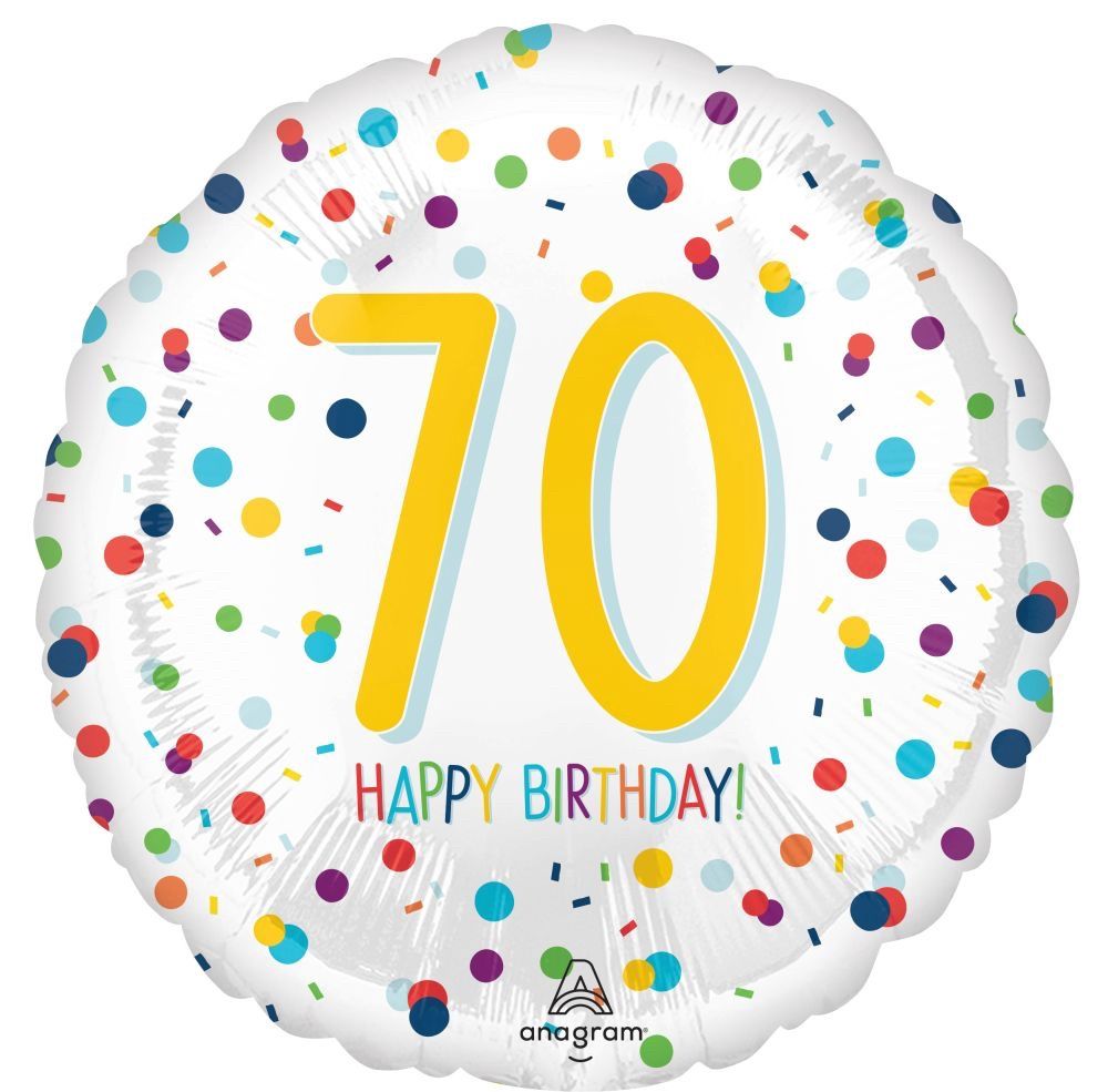 Standard Confetti Birthday 70 Balloon