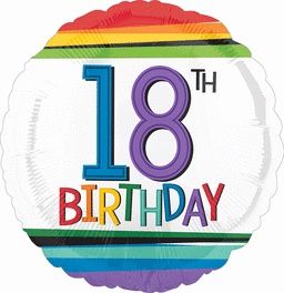 Rainbow Birthday 18 17&quot; Balloon