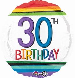 Rainbow Birthday 30 17&quot; Balloon