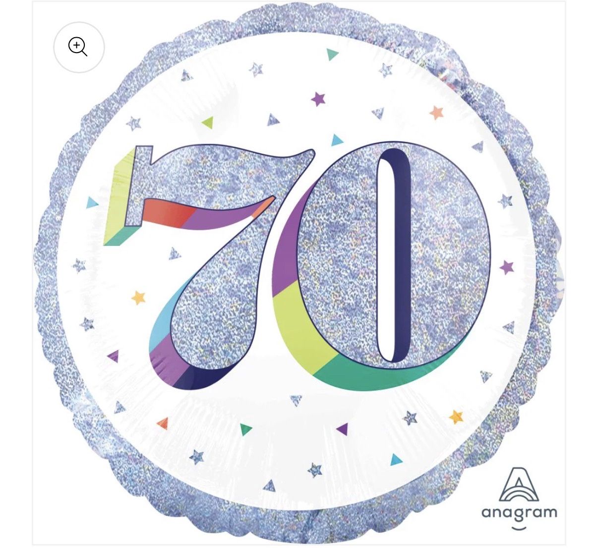 18&quot; Holographic Jumbo Number Balloon Shape 70 Foil Balloon