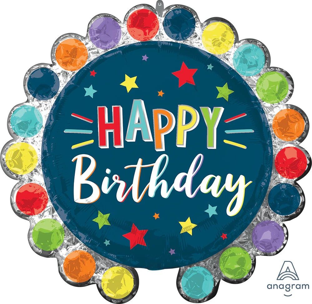 Dot Circle Birthday 26&quot; Balloon