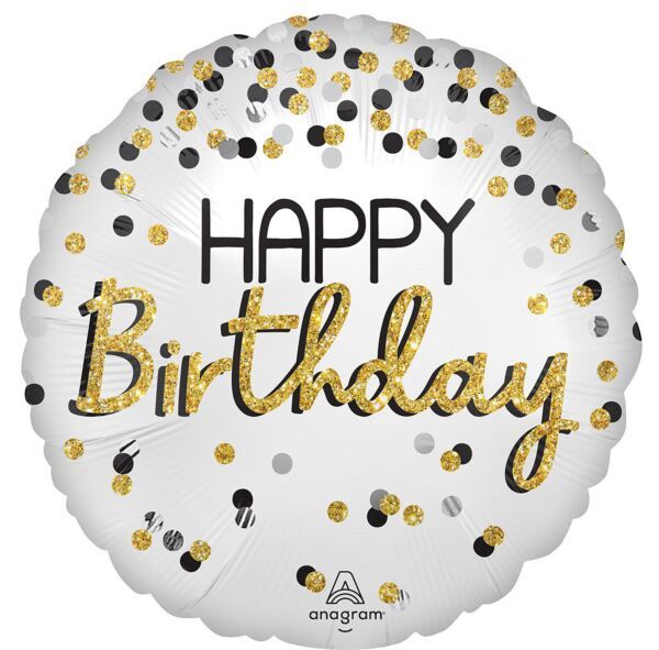 28&quot; Black Silver Gold Birthday