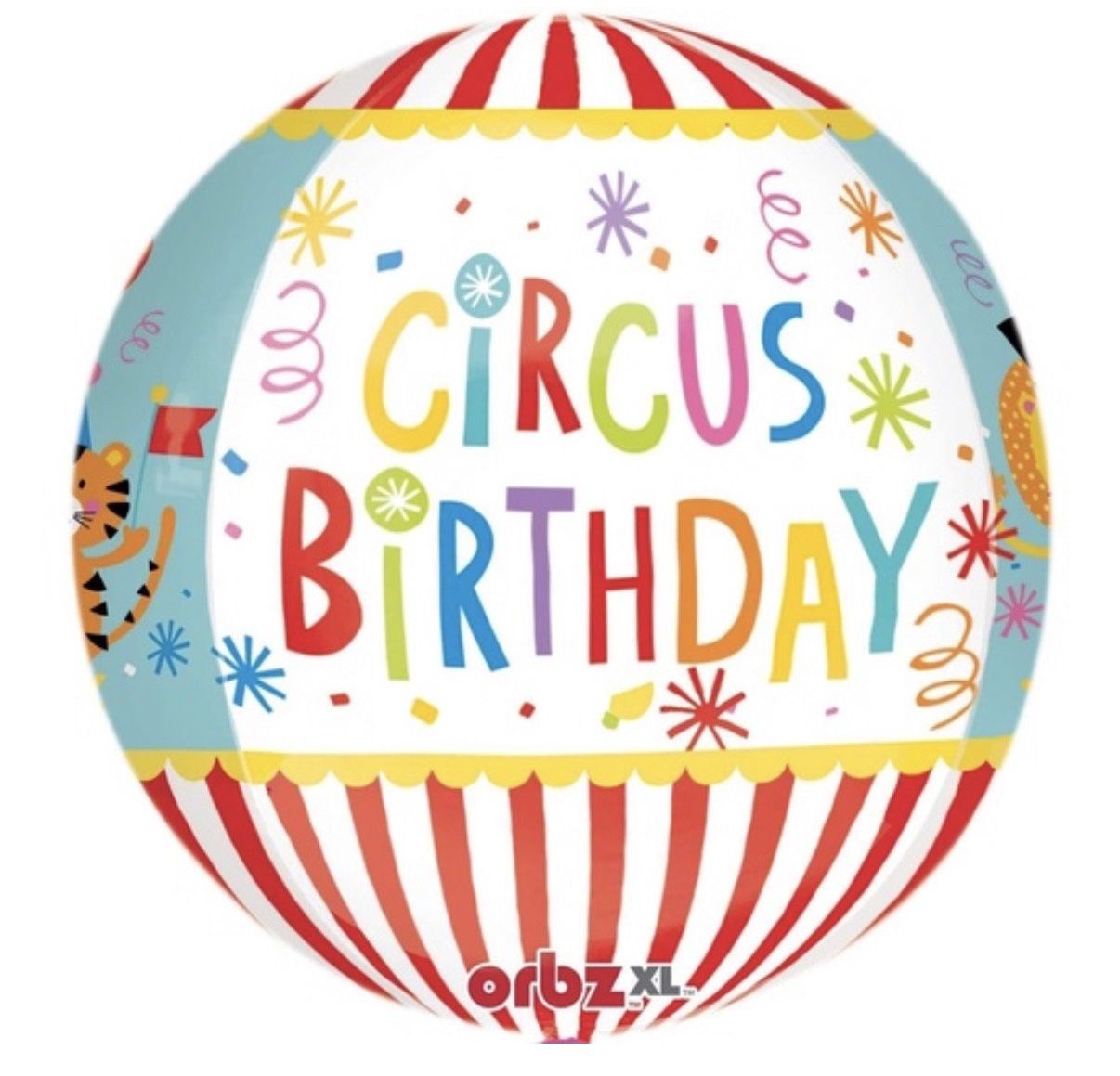 Circus Party Supplies Orbz 2 sided Circus Birthday Balloon