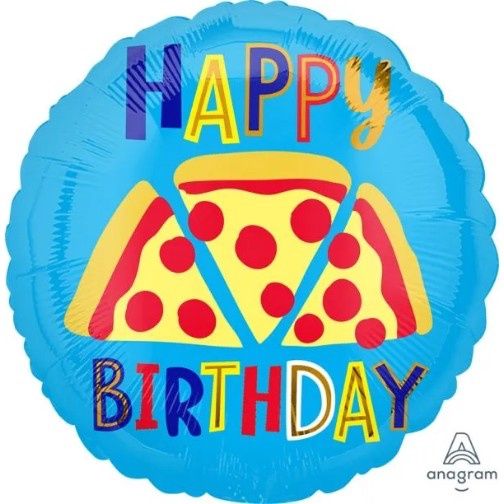 17″ Pizza Happy Birthday – Foil Balloon