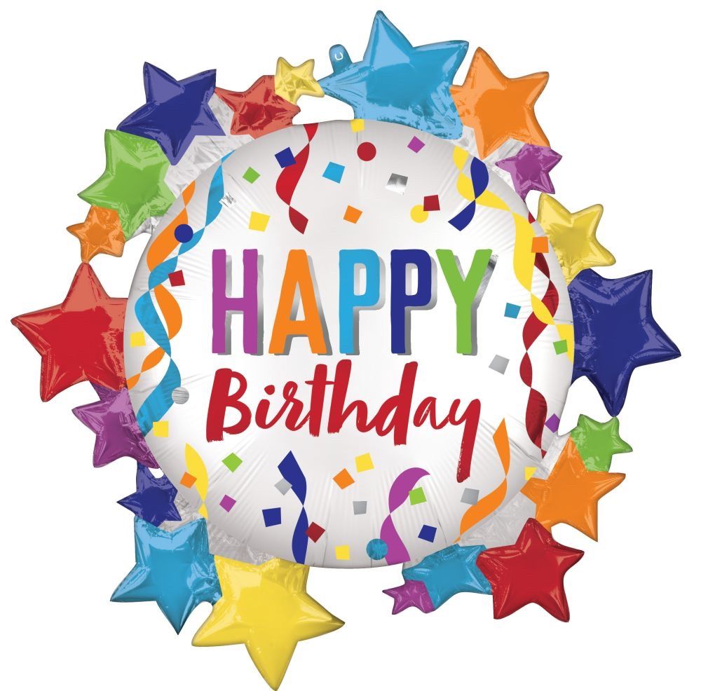 Supershape Happy Birthday Star Balloon