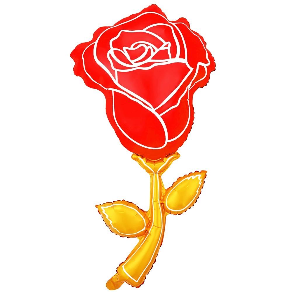 30&quot; Red Rose Gold Stem Balloon