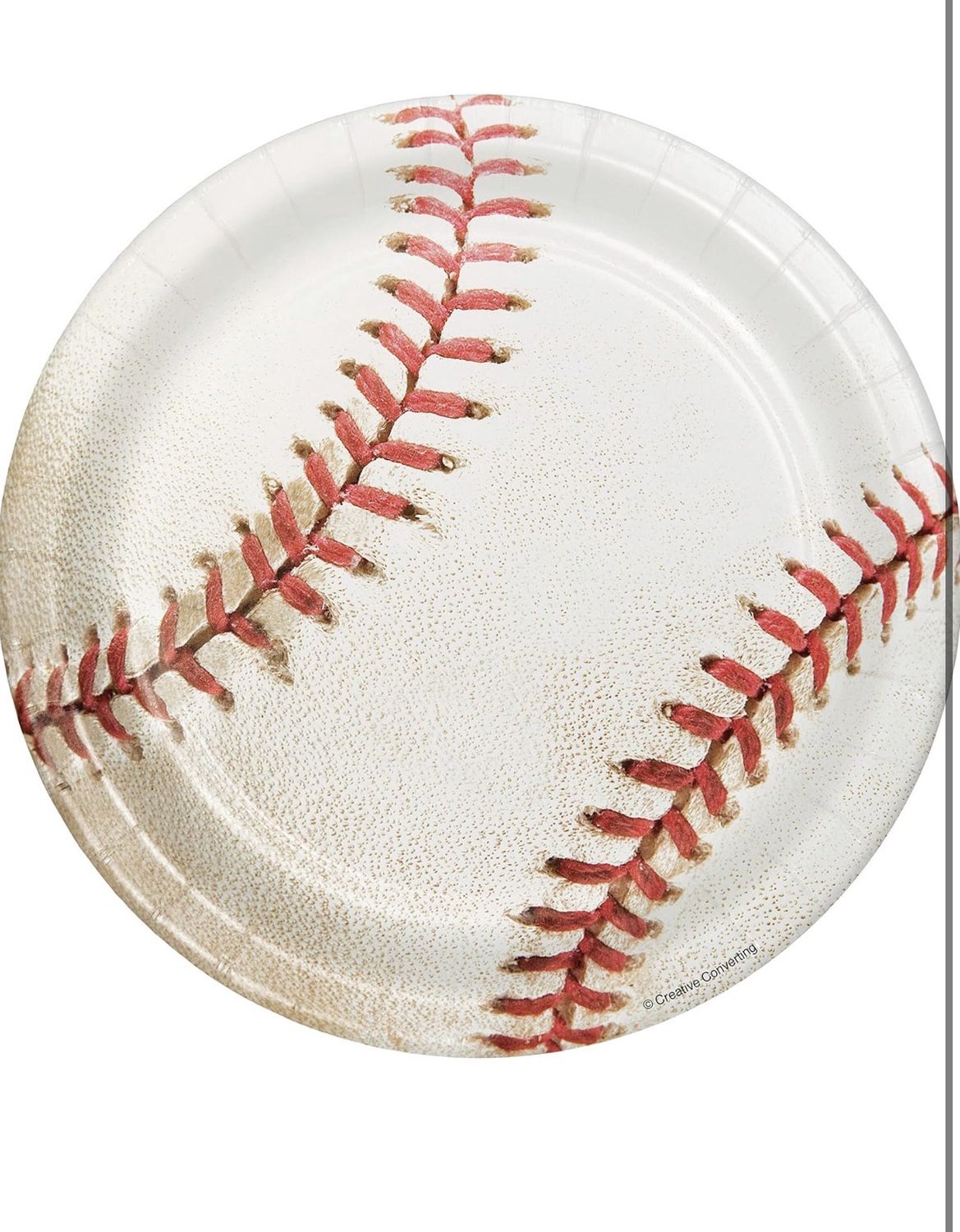 Creative Converting 8 Count Sports Fanatic Baseball Sturdy Style Paper Lunch Plates, 7&quot;&quot;, White&quot; 