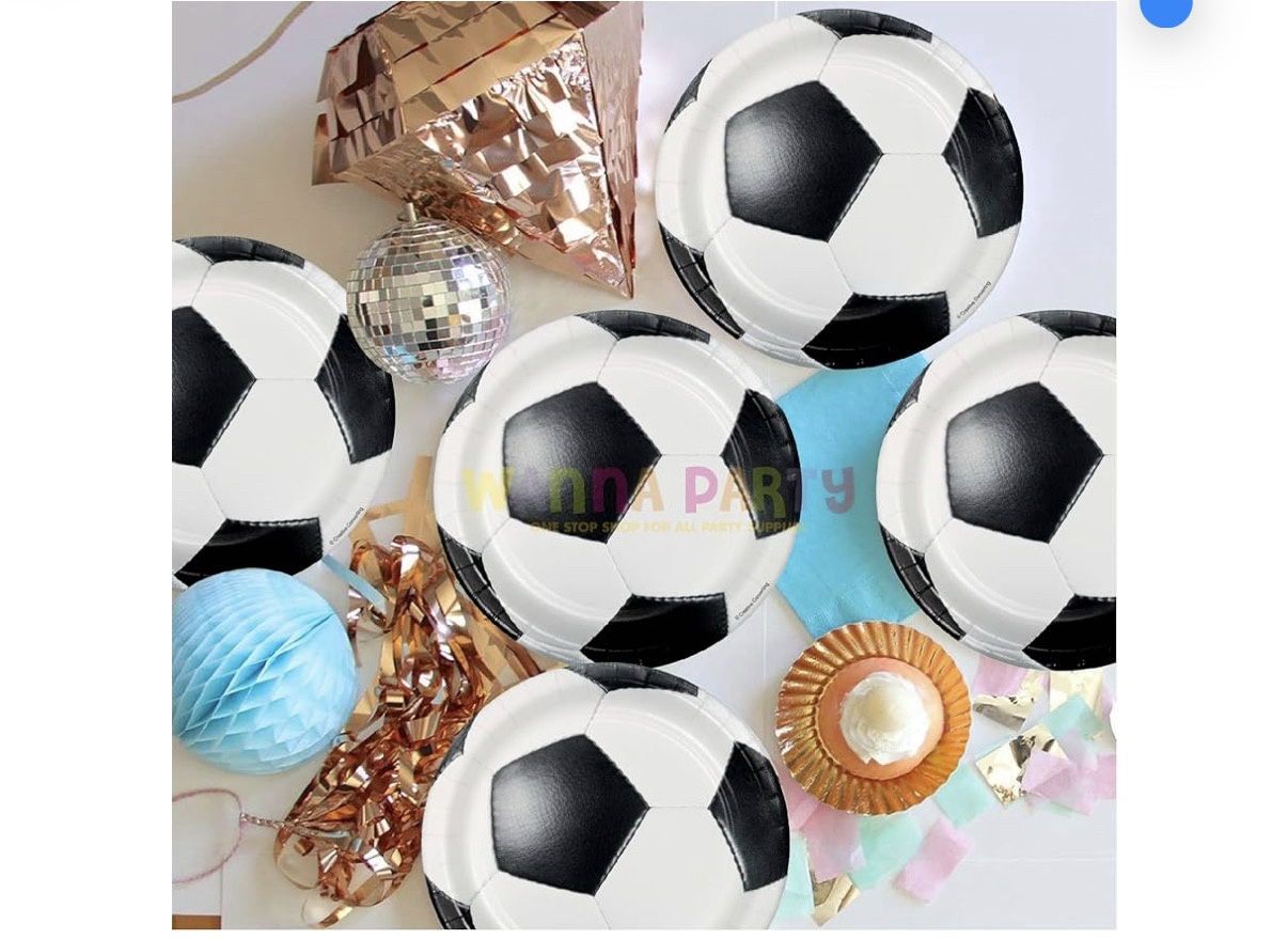 Creative Converting Soccer Ball Round Paper Dessert Plates