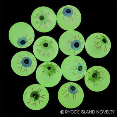 Glow in the Dark Halloween EYE Ball Bouncy Balls Eyeballs Set of 12
