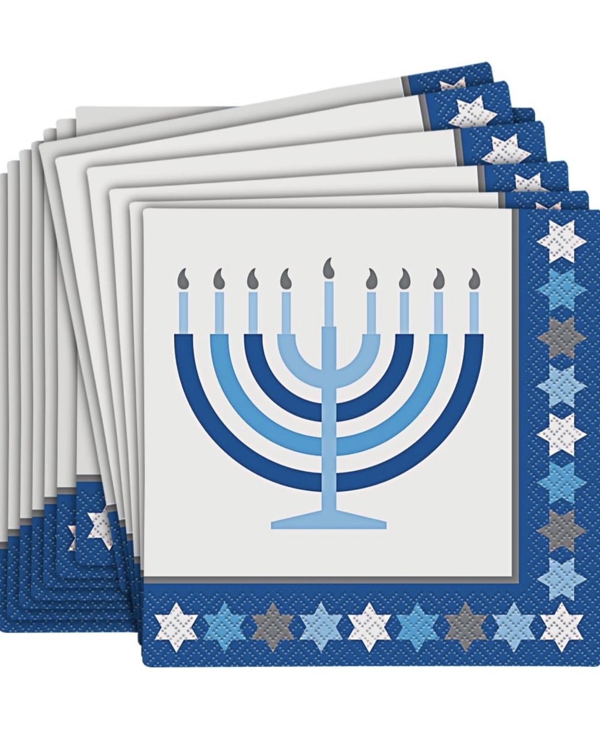 Hanukkah Menorah Paper Lunch Napkins - 16 Pcs