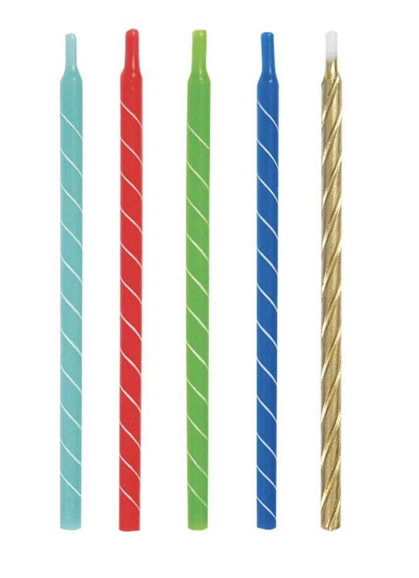 Assorted Spiral Candles 12ct