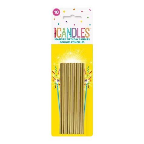 18ct Sparkler Birthday Candles Gold