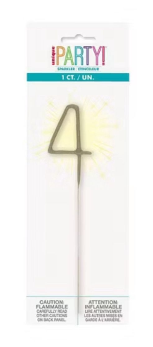 Number 4 Sparkler Candle