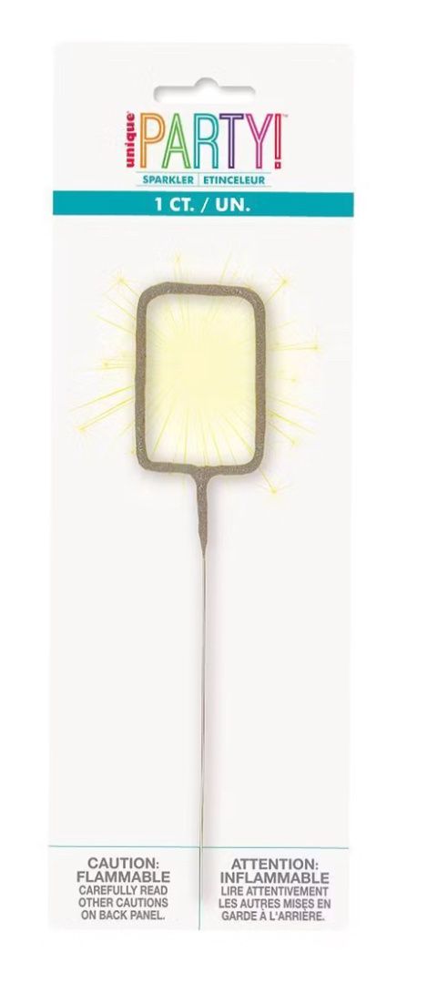 Number 0 Sparkler Candle
