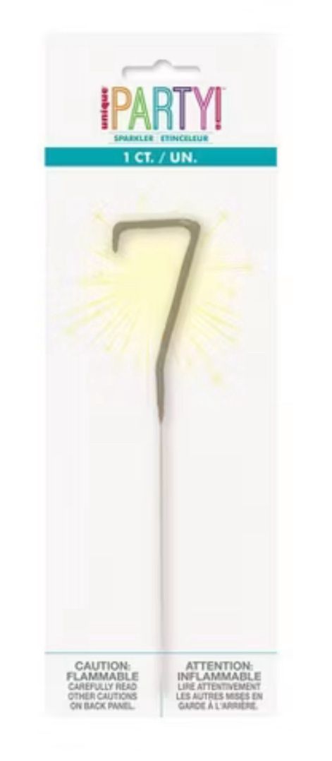Number 7 Sparkler Candle