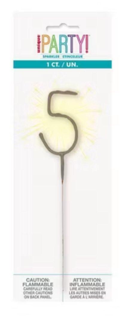Number 5 Sparkler Candle