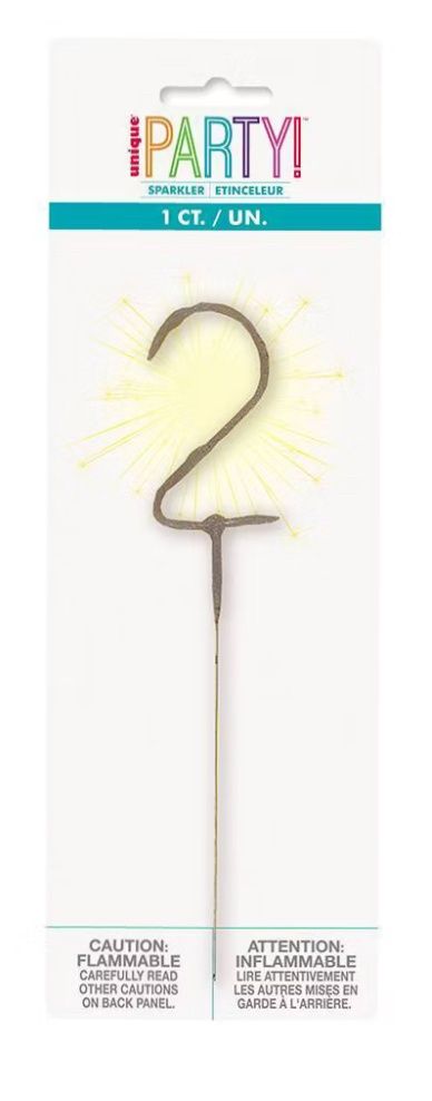 Number 2 Sparkler Candle