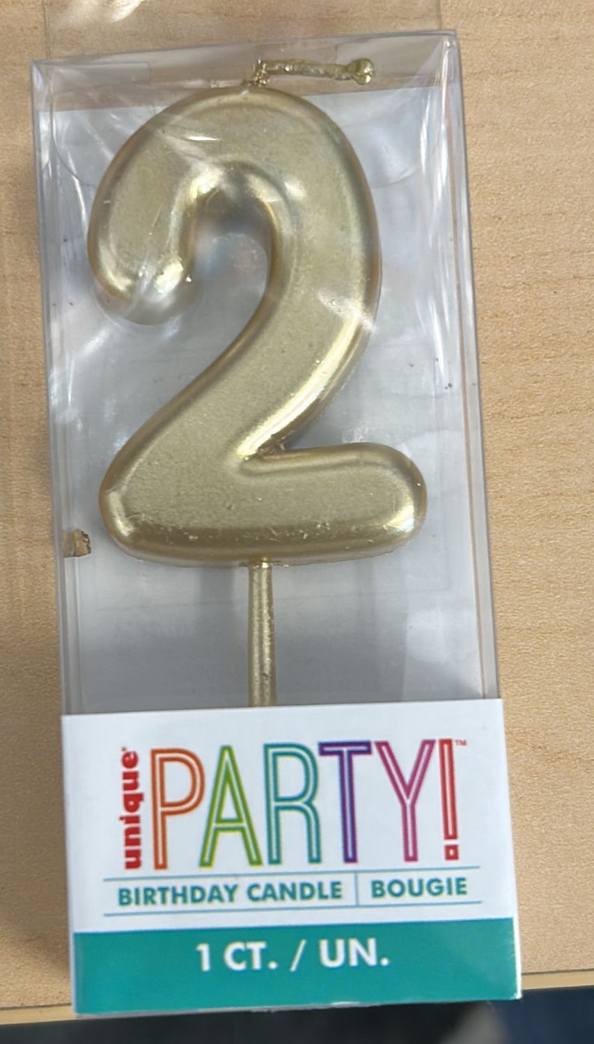 MINI GOLD PICK BDAY CANDLE #2