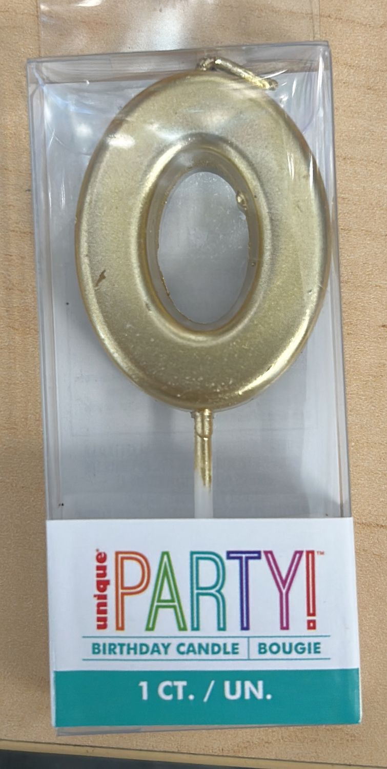 MINI GOLD PICK BDAY CANDLE #0