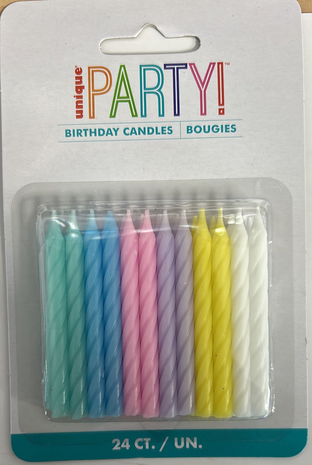 24ct Assorted Pastel Candles