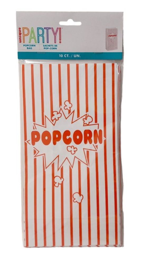 10 PAPER PARTY BAGS-POPCORN