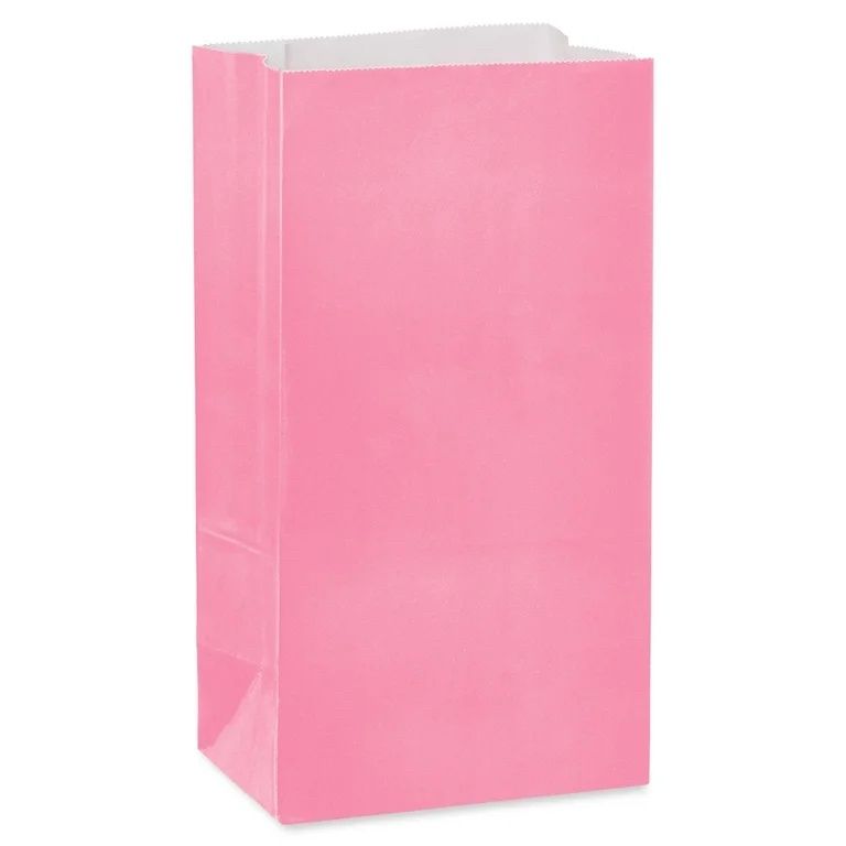 12 PAPER PARTY BAGS -LOVELY PINK