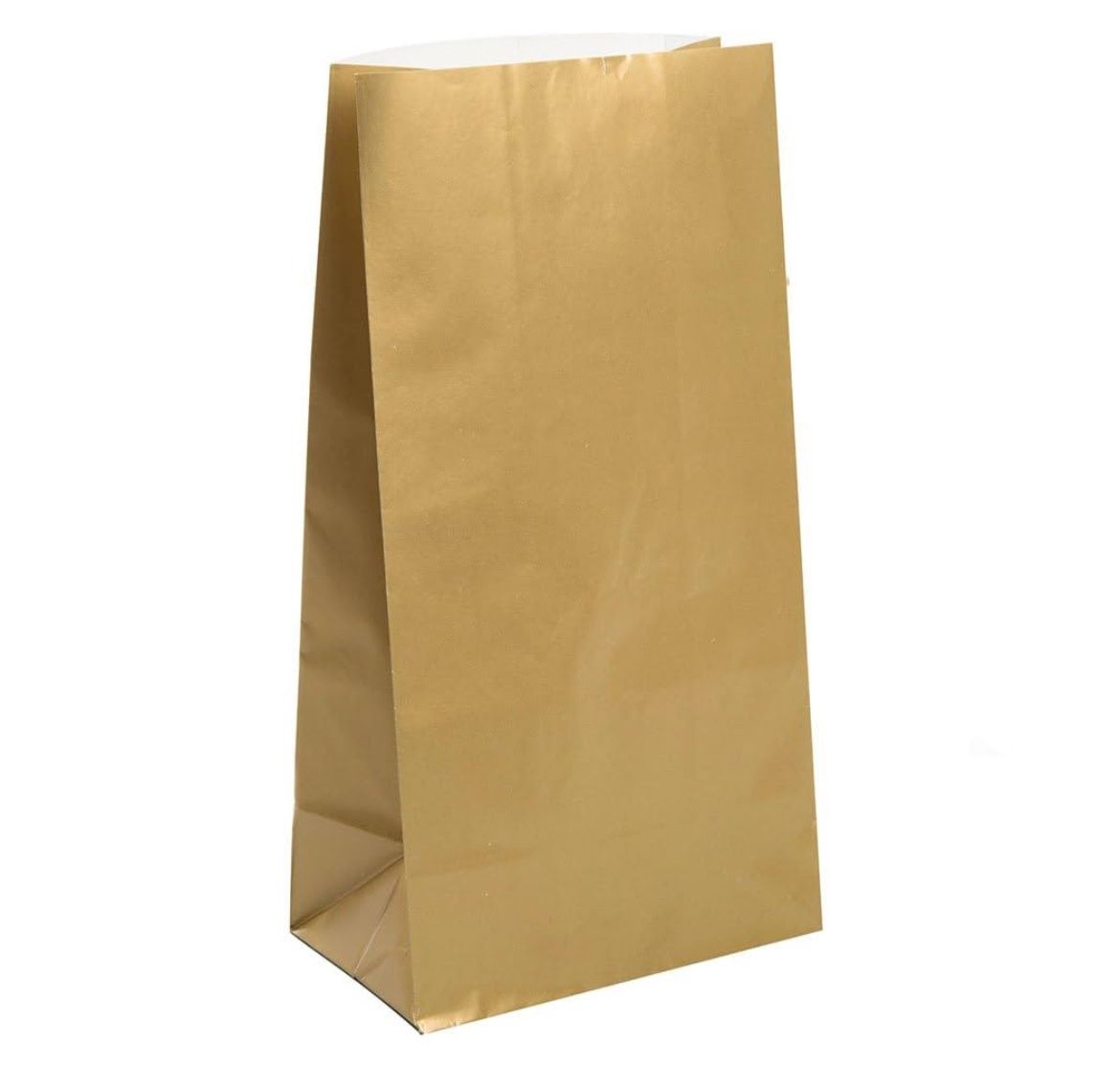 10 PAPER PARTY BAGS-GOLD METALLC