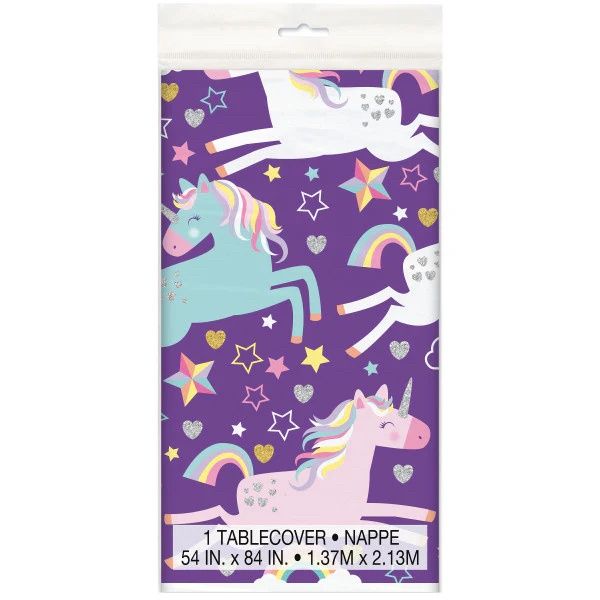 UNICORN PLASTIC TABLE COVER 54X84