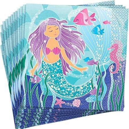 16 MERMAID LUNCH NAPKINS