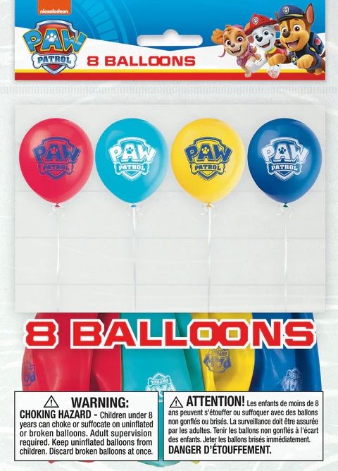8ct 12" PAW PATROL BALLOONS