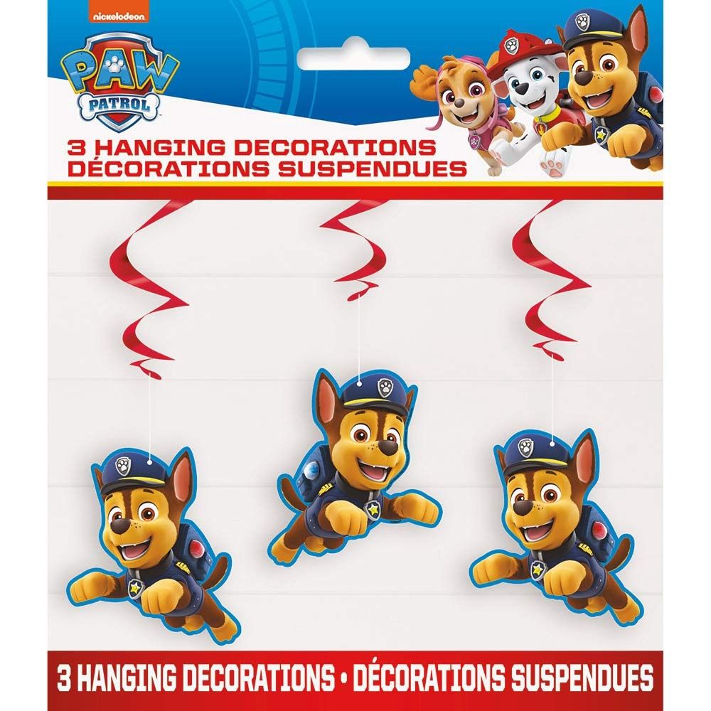 3 PAW PATROL HANGING SWIRL