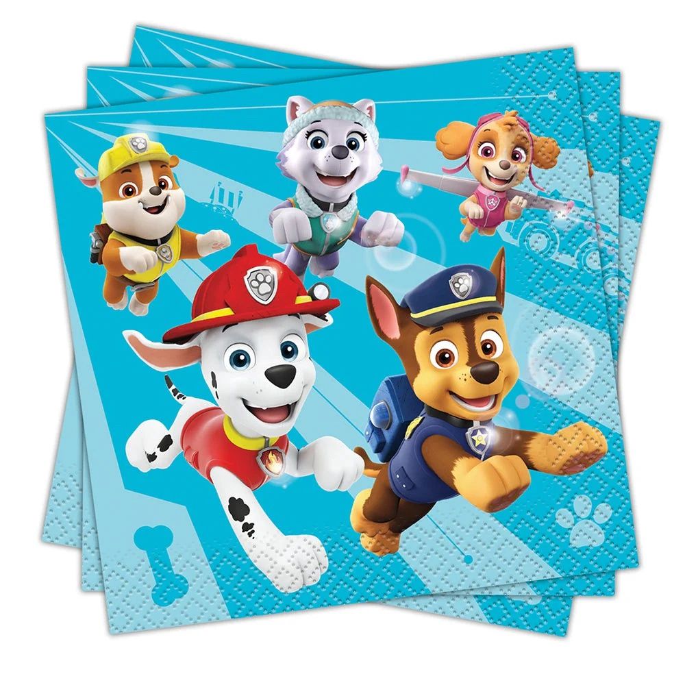 16 PAW PATROL BEVERAGE NAPKINS