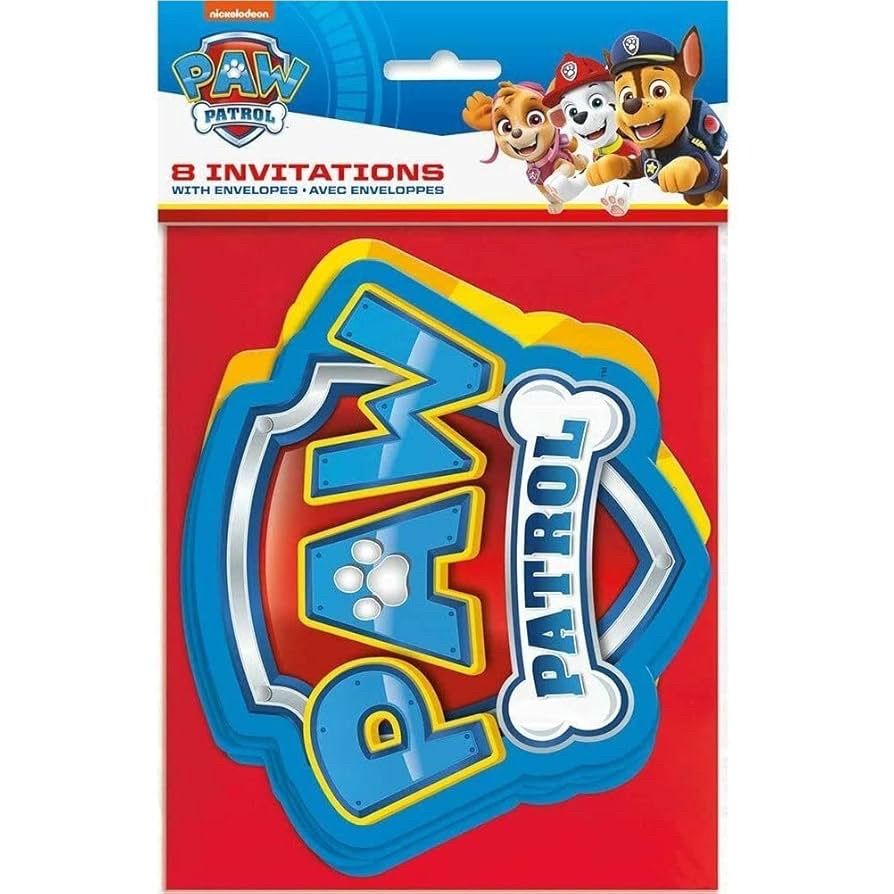 8 Paw Patrol Large Invitation