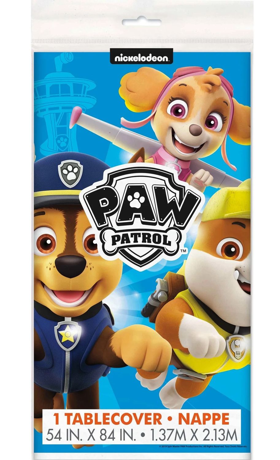 PAW PATROL PLASTIC TABLE COVER 54X84