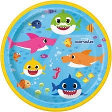 8ct BABY SHARK 7&quot; Plates