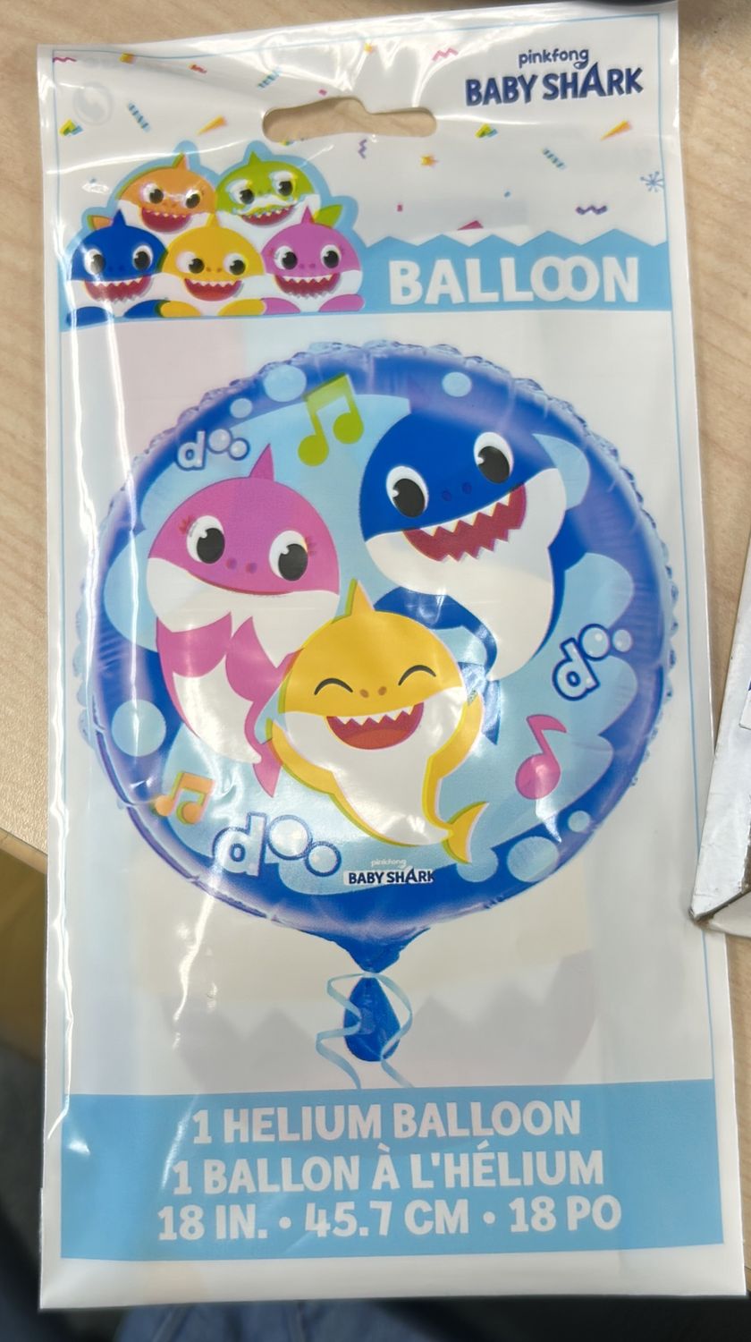 18” Baby Shark Mylar Balloon