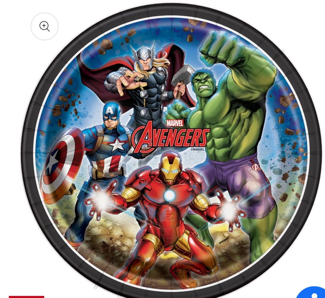 8ct Avengers 9” Plates