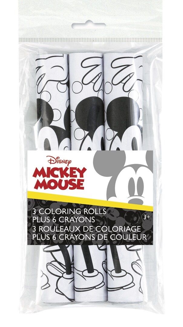 3 MICKEY MOUSE PAPER ROLL/CRAYON