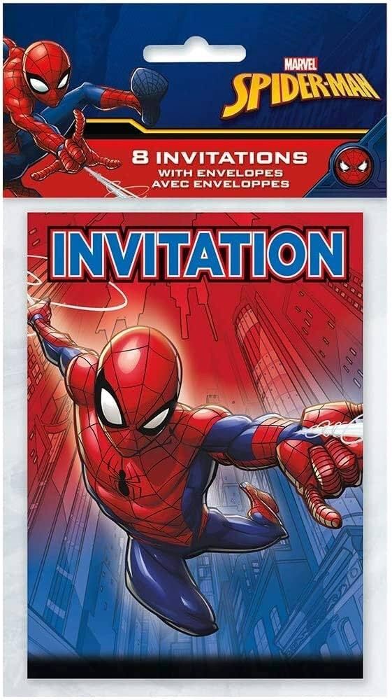 8ct Spiderman Invitations