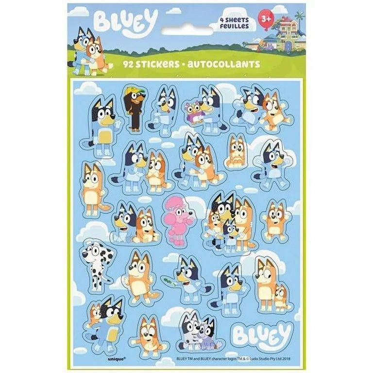 4 Bluey Stickers Sheets