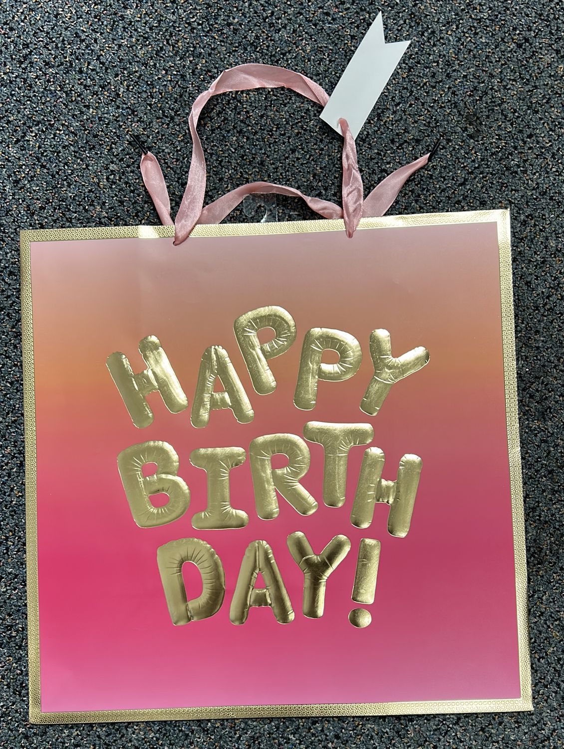 Large Blue/Pink Happy Birthday Gift Bag