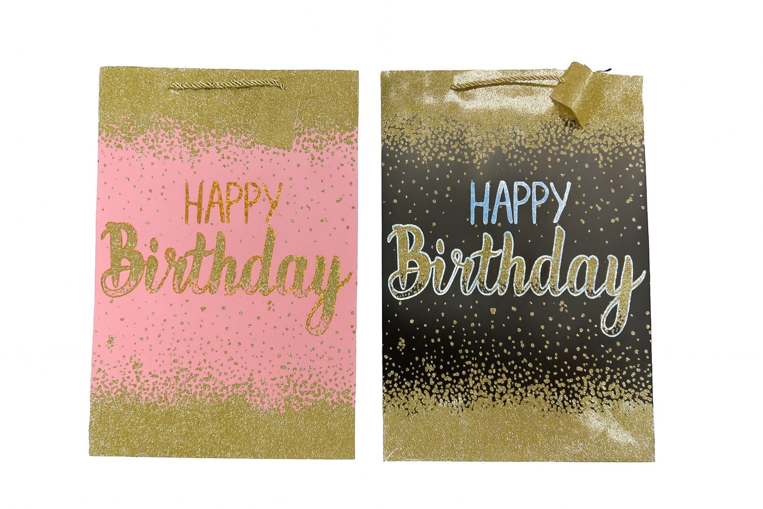 Black/Gold and Pink/Gold Glitter Large Gift Bag