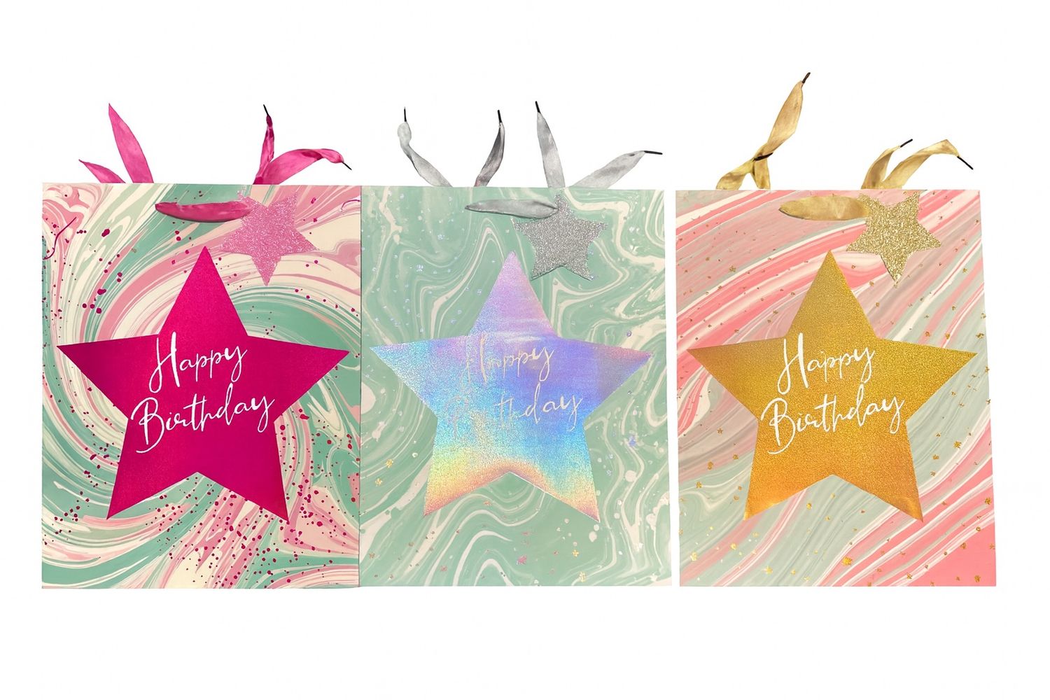 Happy Birthday Star Design Gift Bag