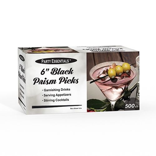 500ct 6” Black Prism Picks