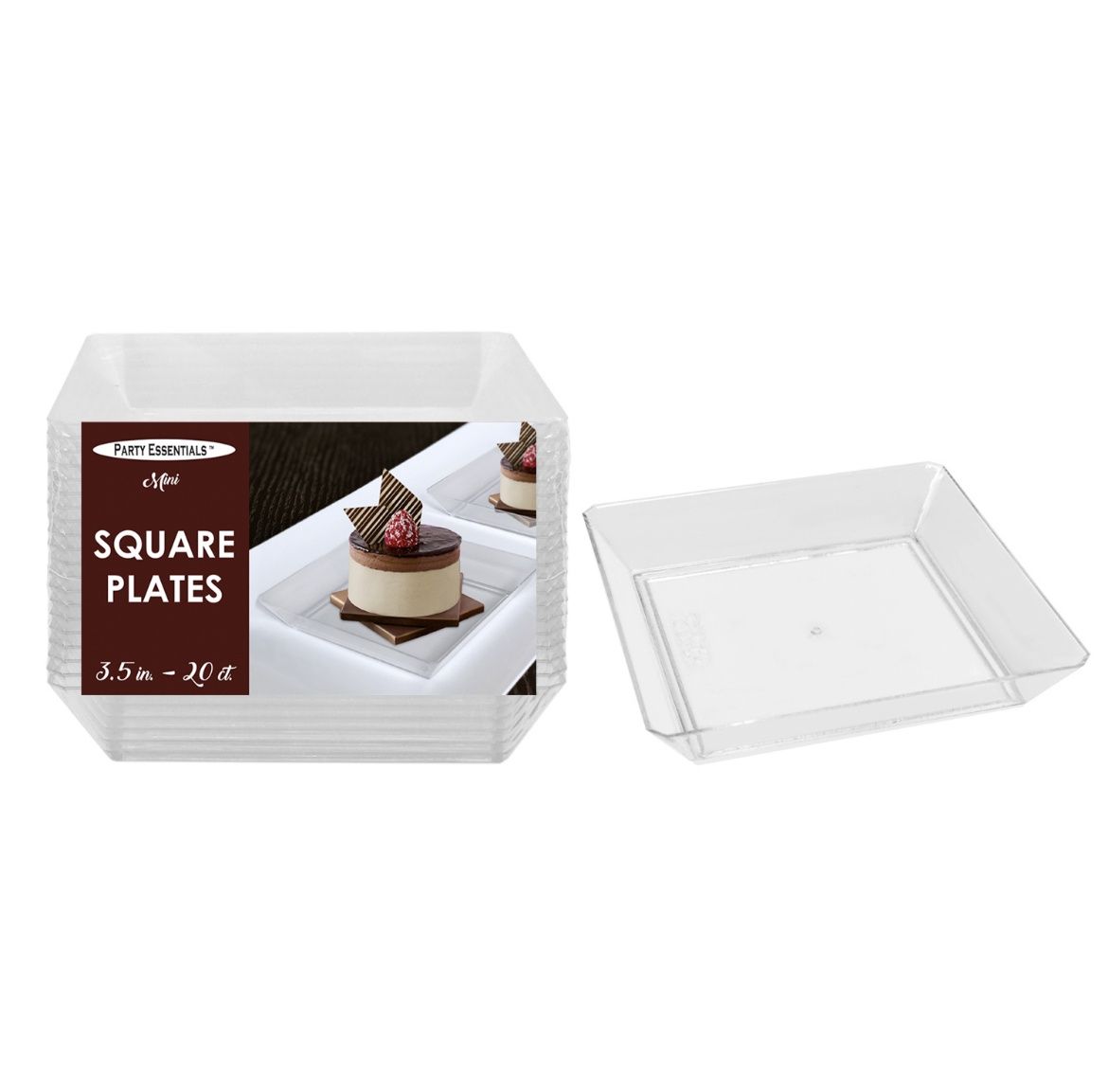 20ct 3.5” Mini Clear Square Dishes