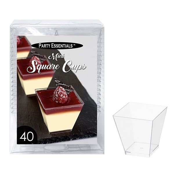 40ct 2oz Clear Mini Square Cups