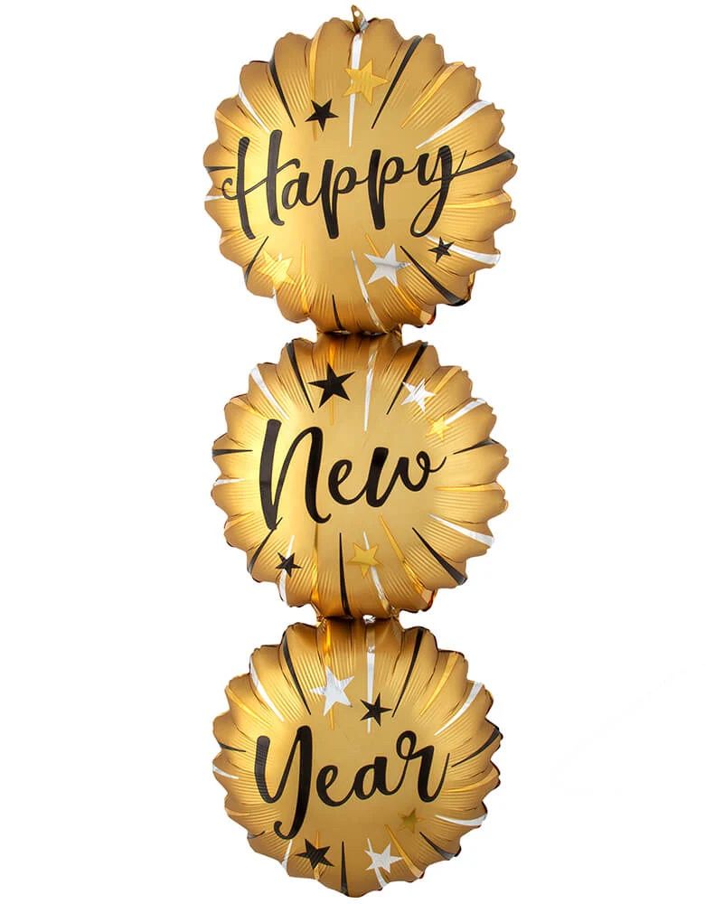 Satin Happy New Year Bursts 38” Foil Balloon