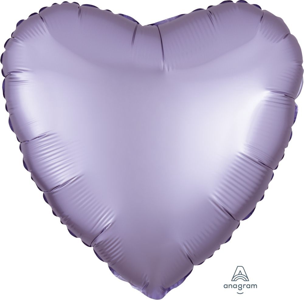 Lilac Satin Luxe Pastel Heart Flat Balloon