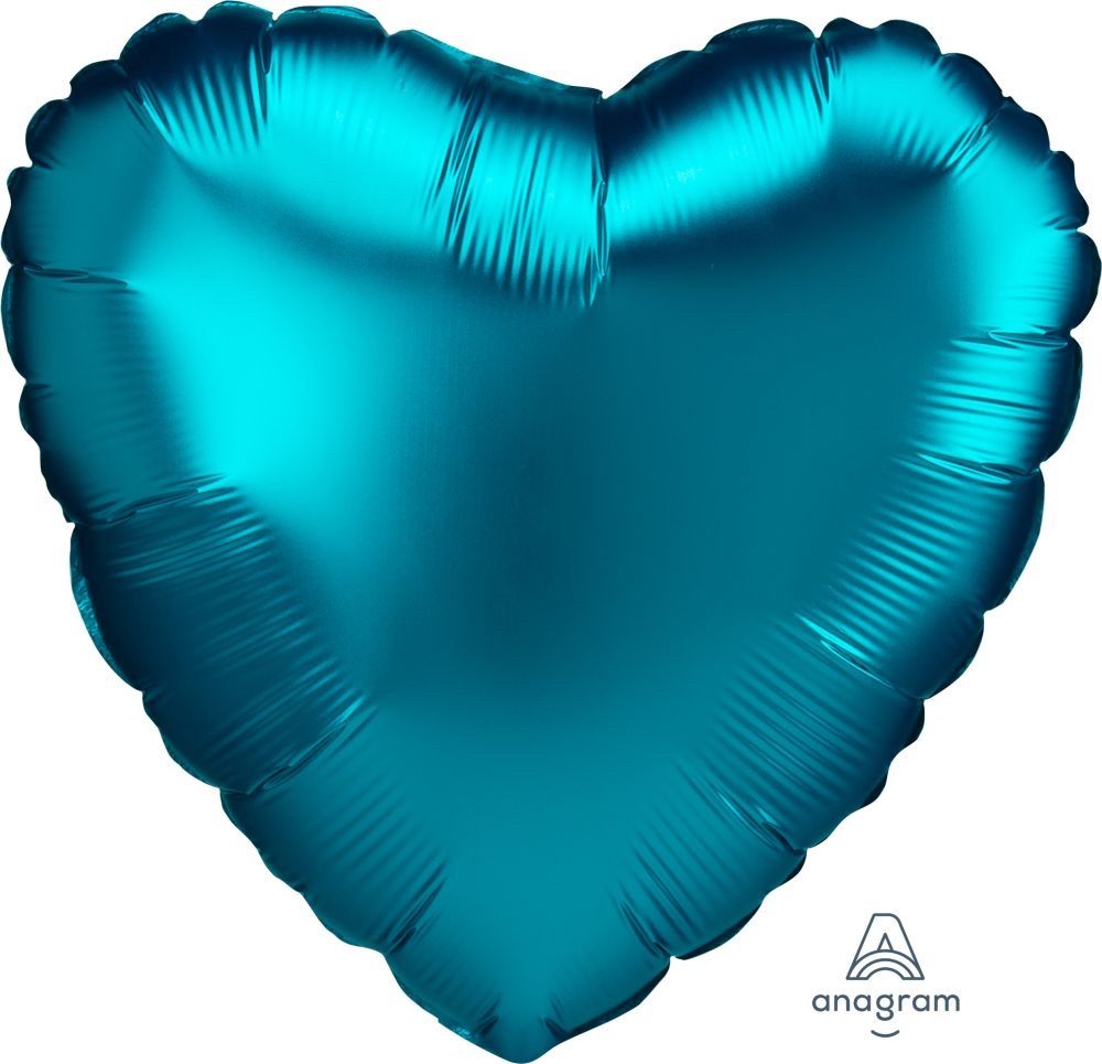 18" Satin Luxe Aqua Heart Balloon