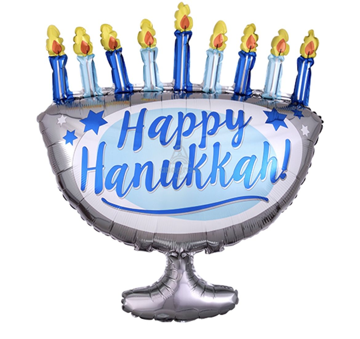 29 Inch Shape Happy Hanukkah Menorah Foil Balloon